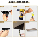 Set van 4 plankbeugels driehoek 14 cm zwevende ijzeren wandplank metalen open planken voor handwerk Vertaling: Set van 4 driehoekige plankbeugels van 14 cm, zwevende ijzeren wandplank, metalen open planken voor handwerk.