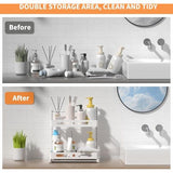 Kruidenrek, werkbladen, verstelbare organizer met schuiflade, onder wastafel, robuust metalen organisatierek