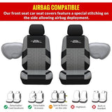 Autostoelbekleding set Universal Fit complete set autostoelbeschermers bandensporen autostoelaccessoires, grijs