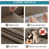 Bankovertrek, stretch, elastische bankovertrek met armleuning, 1-zits, kaki, spandex, antislip, bankovertrek met anti-slip schuimstof en 1 kussensloop, wasbare bankovertrek voor huisdieren