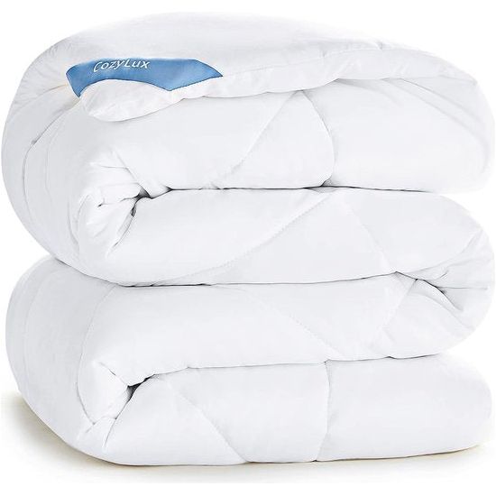 Dekbed 220x240 cm voor 4 seizoenen, dekbed voor het hele jaar 300gsm microvezel, dekbed voor mensen met allergieën 240x220 cm, super zachte deken slaapdeken ademend 220 x 240 cm, wit