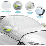 Windscreen Cover, Frost Protection Car Windscreen Winter, Sun Protection Car Windscreen Cover, Foldable Against Sun, Dust, Snow, Ice, Frost (232 x 142 cm)