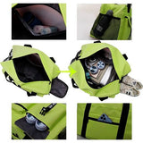 Sporttas voor dames en heren, reistas met schoenenvak, trainingstas met nat vak, waterdichte weekendtas, als gymtas, zwemtas/saunatas kan worden gebruikt, groen, Sportief