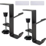 2 stuks verstelbare tafeltashouder, bureautashouder met dubbele haak, aluminium tafelmontage headsethouder, multifunctionele tashaak, voor kantoor, studeerkamer