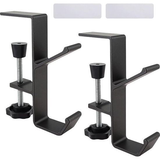 2 stuks verstelbare tafeltashouder, bureautashouder met dubbele haak, aluminium tafelmontage headsethouder, multifunctionele tashaak, voor kantoor, studeerkamer