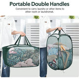 Opvouwbare wasmand, 2 stuks, 70 liter, pop-up wasmand, inklapbaar, groot met mesh, 36 x 36 x 58 cm, laundry manden met handgrepen, opvouwbare stoffen mand, statiegeldflessen, verzamelbak