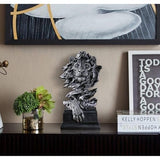 Leeuwenkop beeldje, hars leeuw standbeeld, dierenkop standbeeld, bureaukast, beeldje, ambachten, ornamenten voor thuis, kantoor, decoratie, cadeau