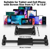 Tablethouder voor het dashboard, keukenwandhouder voor iPad/iPad Mini, Samsung Galaxy, smartphones en tablets, 4,7-13,5 inch, verstelbare tabletstandaard voor keuken, slaapkamer, badkamer, auto