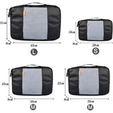 Packing Cubes for Travel Waterdichte Handbagage Waszak Organizer voor Schoenentas Set van 4 Packs Zwart