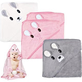 Capuchonhanddoek baby 3 stuks babyhanddoek capuchon baby badhanddoek babyhanddoek met capuchon 80 x 80 cm voor babybadje, zacht super absorberend, schattige babyhanddoek met patroon 0-5 jaar