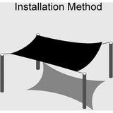 Rechthoekig zonnezeil, voor balkon, schaduwnet, broeikas, blokkeert effectief zonlicht en uv-stralen, de lucht kan op en neer circuleren, 3 x 5 m, zwart