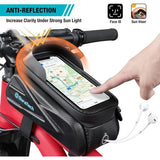 Fietsframetas Waterdichte fietstas Stuurtas Bovenbuistas Mobiele telefoonhouder Mobiele telefoonhoes voor smartphones tot 7,2 inch met regenhoes TPU Touchscreen