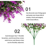 12 Bundles Artificial Lavender Flowers Artificial Flowers Red Lotus Bushes Fake Plant Artificial Shrubs Plastic Flowers Decoration Indoor for Home Garden Window Porch Flowers Arrangement Wedding