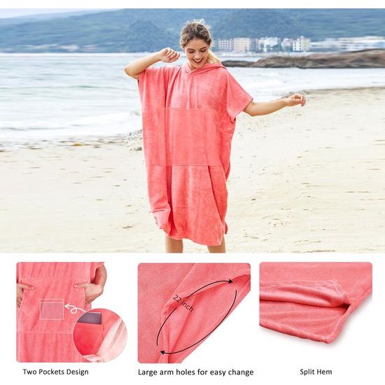 waterabsorberend neopreenpak, luiertafel, hoodie, handdoek, poncho, badjas om te surfen, zwemmen, baden voor volwassenen, mannen, vrouwen, zanddicht