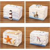 Houten kist maritiem decoratieve houten sieradendoos kindersieradendoos meisjes sieradendoos opbergdoos voor bruiloft sieraden (zeester)