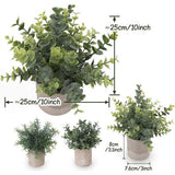 3 stuks kunstplanten mini kunstplanten echte eucalyptus rozemarijn babysbreath klein met potten tafeldecoratie huis balkon kantoordecoratie