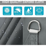 Zonnezeil, driehoekig, 4 x 4 x 4 m, met bevestiging, zonnezeil, waterdicht, zonwering, uv-bescherming, zeildoek zonder boren, geschikt voor balkon, tuin, terras en camping, grijs