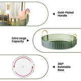 Make-uporganizer, 360 graden draaibaar, multifunctionele huidverzorgingsorganizer, cosmetica, opslag voor make-uptafel, badkamer, slaapkamer, 1 laag, groen