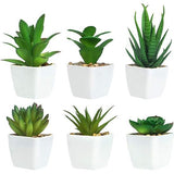 6 stuks Kunstplanten voor Buiten, Kunstplanten, Badkamer, Kunstplanten in pot, Kunstvetplanten, Tafeldecoratie, Huis, Balkon, Kantoor, Decoratie, Herbruikbaar (groen)