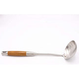 Suppenkelle mit langem Holzgriff 304 Edelstahl Utensilien (B-Ladle)