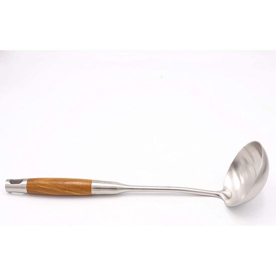 Suppenkelle mit langem Holzgriff 304 Edelstahl Utensilien (B-Ladle)