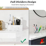 Tandenborstelhouder van hars, 5 tandenborstelvakken, handgemaakte tandenborstelstandaard voor elektrische tandenborstel, tandpasta, grind wit