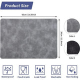 Afwasbare placemat, leeg, placemat, set van 6 stuks, PU-leeg, dubbelzijdig waterdicht, antislip, hittebestendig, voor thuis, restaurant, premium hotel, 43 x 30 cm, zwart wit