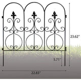 Plant Trellis voor Outdoor Tuin Decoratieve Tuinomheining 4 Zwarte Panelen Metalen Opvouwbare Bloem Bed Dier Hond Barrière Grens Rand Sectie