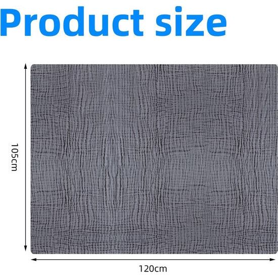 baby-inbakdoek, mousselinedoek, 120 x 105 cm, ademende mousselinedoeken, katoen, mousselinedoeken, baby, baby-inbakerdekendoeken voor jongens en meisjes (grijs)
