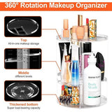 Make-up cosmetica-organizer, 360 graden draaibaar, transparante lippenstift-organizer, cosmetische opbergdoos, desktop voor dressers, badkamer, slaapkamer, commode van kunststof