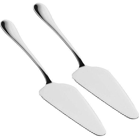 Winfred 2 STKS Cake Server Cake Mes Gepolijst Rvs Slicer Getande Rand Mes Cake Server Vaatwasser Veilig Cake Server met Blade voor Snijden voor Koken