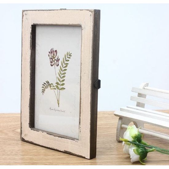 Retro Vintage 6 inch houten fotolijst voor Home Shop Decoratie, beige