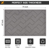 Deurmat voor binnen en buiten, wasbaar, binnentapijt, vuilvangmat, antislip, deurmat voor ingang, patio, hal, tuin, binnen en buiten (grijs, 119 x 180 cm)