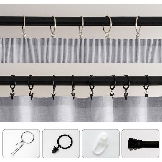 Gordijnen met plooiband, voile, gordijnen voor woonkamer, transparante gordijnen, slaapkamer, moderne vitrage, set van 2, 140 x 245 cm (b x h), grijs