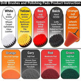 Borstelopzetstuk, boorset, 22-delig, boorborstelopzetstuk met polijstopzetstuk, accuschroevendraaier voor autovelgen, badkuip, wastafel, keuken, wielen, grill, tegels, keramiek, leer, bank