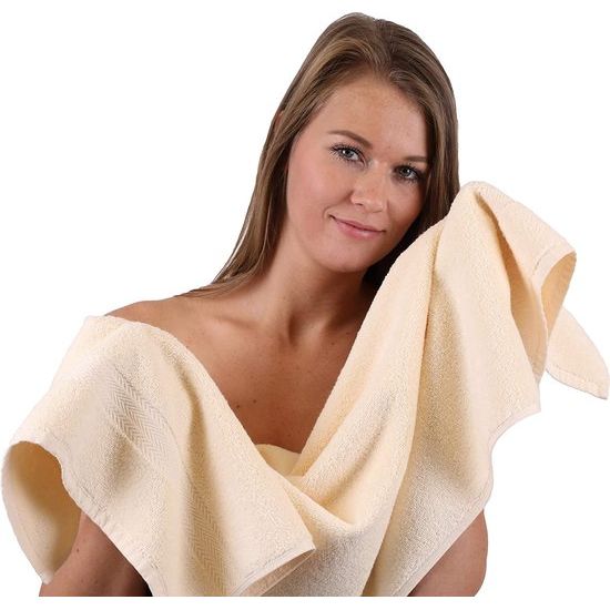 premium 100% catoen afmeting 50 cm x 100 cm beige/noot
