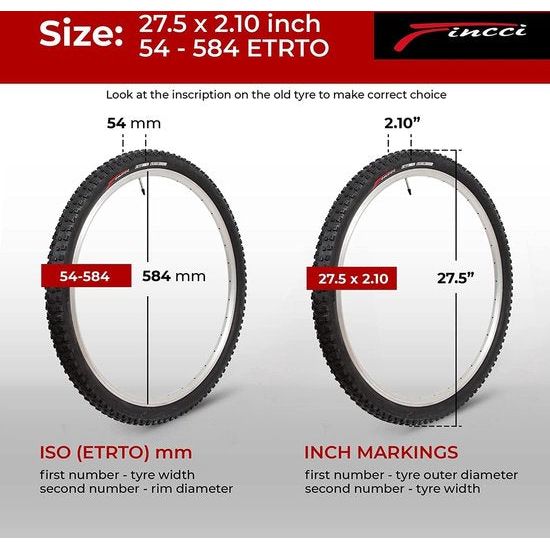 Paar 27,5 x 2,10 MTB-banden Inch 54-584 Fietshoes Opvouwbare Slick-banden met Schrader-binnenbanden voor stadsfietsen Racefiets Mountainbike MTB Hybride fietsjas met 27,5 x 2,10 (2 stuks)