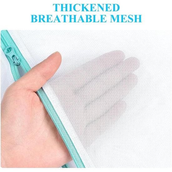 Waszakken groot met handgrepen, 50 x 60 cm, set van 2 met YKK-ritssluiting, fijnmazig voor wasmachine, herbruikbare waszak voor college, slaapzaal en woning