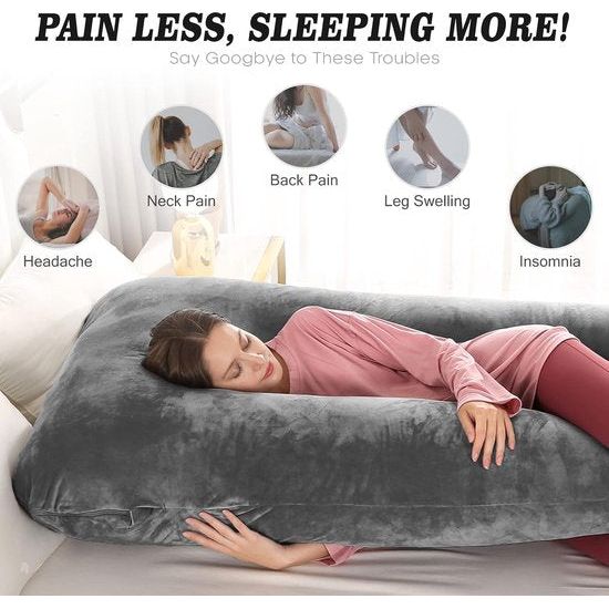 160 cm XXXL zwangerschapskussen voedingskussen 160 cm XXXL U-vormig zwangerschapskussen voor grote moeders