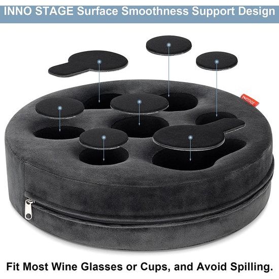 Bankbekerhouder, uitneembare en wasbare fluwelen cup-cosy-kussen met koffiekophouder voor thuis, auto, badkamer, park, reizen, binnen en buiten, grijs