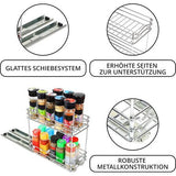 Uittrekbare 2-traps kruidenkeukenkast organizer, 12 x 26 x 23,8 cm (b x d x h), kruidenorganizer