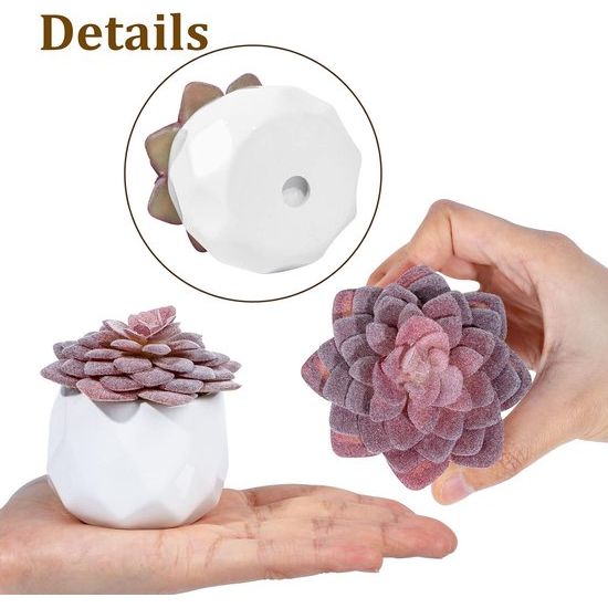 4 stuks kunstvetplanten, potplanten, kunstplanten in keramische pot, kleine kunstplanten zoals echt, binnen, thuis, tafel, kantoor, slaapkamer, thuis, badkamer, decoratie, kunstplant