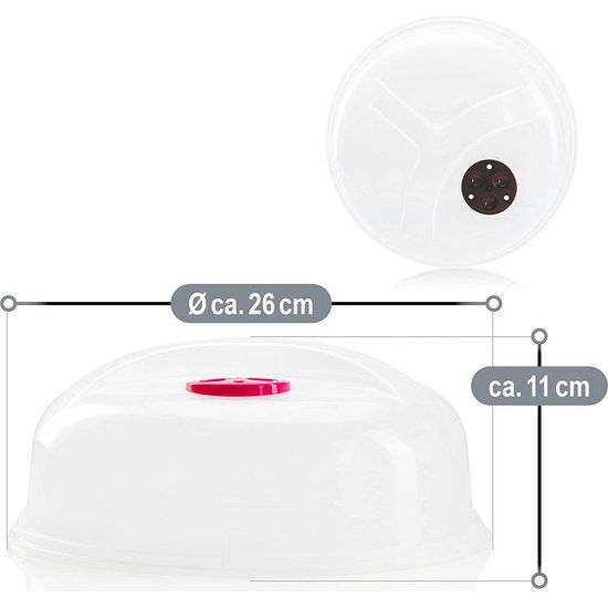 2 x magnetrondeksel met verstelbare ventilatie in het deksel, magnetrondeksel met handgreep van kunststof [selectie varieert] (2 stuks - transparant/kleurrijk)