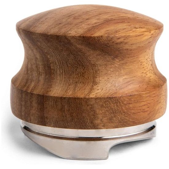 Distributeur (58 mm) voor extractie van de koffiepuck - koffieverdeler voor zeefdragers met instelbare hoogte Leveler van roestvrij staal en hout incl. plank Tamper