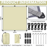 3x3M waterdicht, campingzeil tentzeilen met oogjes + nylon touwen + grondpin, uv-sneeuwregenzonbescherming, ultralicht draagbaar voor campingpicknickhangmat buitenactiviteiten