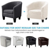 Fauteuilbeschermer, elastische fauteuilhoes, universele bankhoes voor enkele bank, uittrekbare elastische fauteuil, velours fauteuilhoes met armleuningen voor caféstoel, clubstoel, loungestoel, cocktailstoel