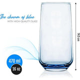 6-delige waterglazenset voor cocktails & mocktails drinkglazenset longdrinkglazen (lichtblauw 470 ml)