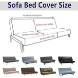 Bankhoes zonder armleuningen, 3-zits, elastisch, zonder mouwen, wasbaar, bankovertrek, hoes voor Clic Clac, zonder armleuningen, grijs