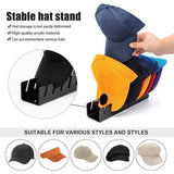 Hoedenhouder Cap houder - acryl hoedenstandaard opslag basecap houder, desktop baseballcaps organizer, voor de presentatie van honkbalpetten, kan worden opgeborgen, 7 hoeden opbergen, zwart