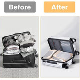 Kofferorganizer, Packing Cubes, compressiekoffer, organizer, set, waterdichte kofferorganizer, paktassen voor koffer, reizen, benodigdheden, uitbreidbaar, reistas, organizer voor handbagage, beige, 3